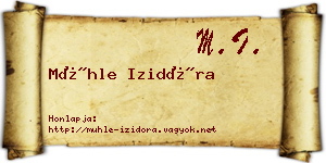 Mühle Izidóra névjegykártya
